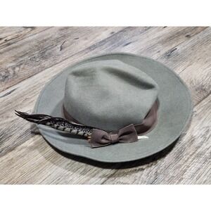 Vintage Don Anderson Hat 100% Peachfelt Wool Feather Bow Classic Made in USA